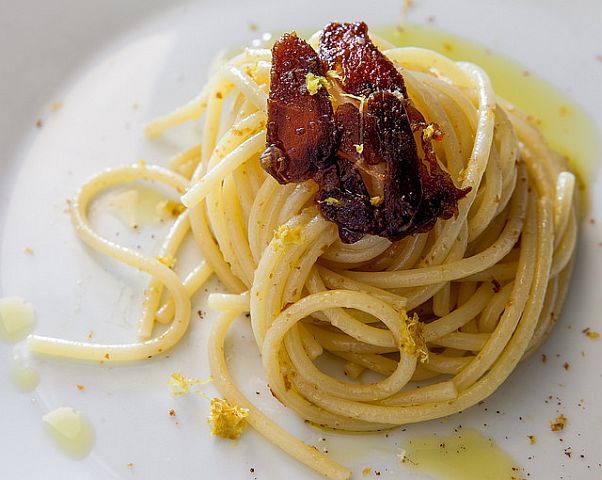 Spaghetti alla Bottarga di Muggine e limone di Amalfi